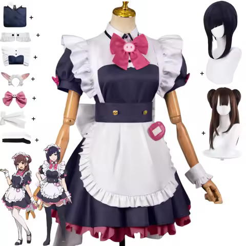 Anime Akiba Maid War Wahira Nagomi Mannen Ranko Cosplay Costume Maid Dress Lolita Skirt Wig Woman Lo