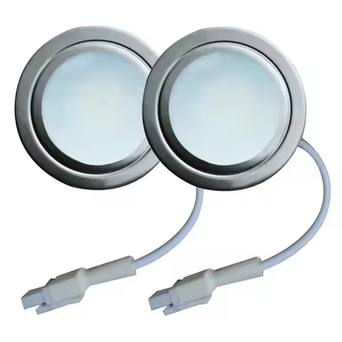 2-Piece 12V DC 220V 1.5W Exhauster Ventilator Light Bulb 50mm Cut Hole Cooker Range Hood LED Light M