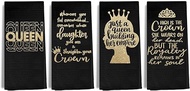 Just A Queen Building Her Empire Dish Cloths Towels 24x16 Inch Set of 4,Inspirational Quote Daughter