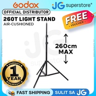 Godox 260T Air Cushioned 3-Section Aluminum Light Stand w/ 100cm to 260cm Height for Studio Lighting
