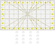 Quilting Rulers Acrylic Quilters' Ruler,Patchwork Ruler 6.5 X12 Inch with Non-Slip Rings 16 Pieces T
