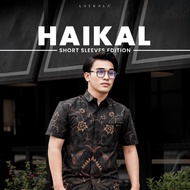 Laskala Batik Premium Slimfit Haikal Hitam Lengan Pendek KP08A306