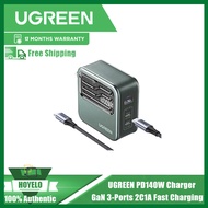 UGREEN PD140W GaN Fast Charger 3-Ports 2C1A 2 Type-C 1 USB-A Wall Charger Power Adapter Travel Charg