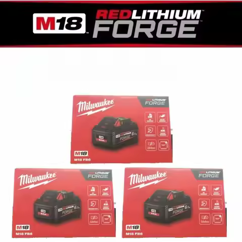 100% Original Milwaukee M18 6.0Ah NEW FORGE Battery. Voltage 18V, Model 48-11-1861 Power Tools Recha
