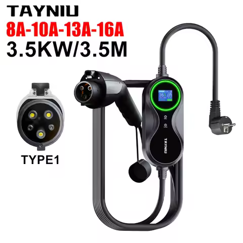 TAYNIU EV Charger 3.5KW 80-240V Max 16A EU Plug Portable Electric Vehicle Charger TYPE 1,TYPE2.GBT F