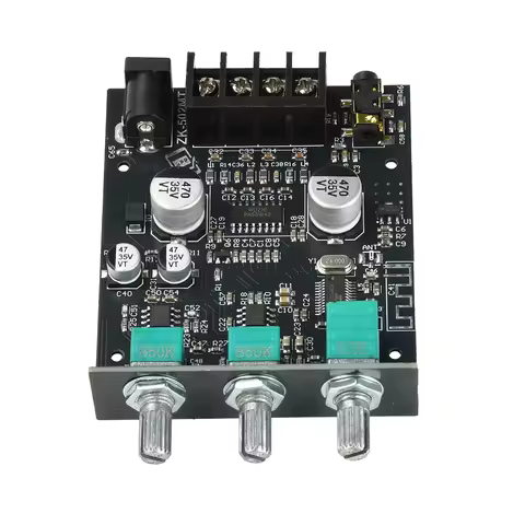 ZK-502MT Bluetooth 5.0 Amplifier Board 2x50W High Power Stereo Audio AUX Bass Treble Control for Aud