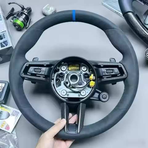 Customized Suede Car Steering Wheel For Porsche Macan Taycan 911 981 991 991.2 Cayenne 992 993 996 G