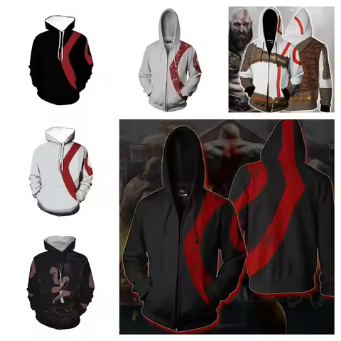 Game God of War Hoodies Kratos Pullover Cosplay Ares Cosplay Hooded Zeus 3D Printing Hoody Sweatshir