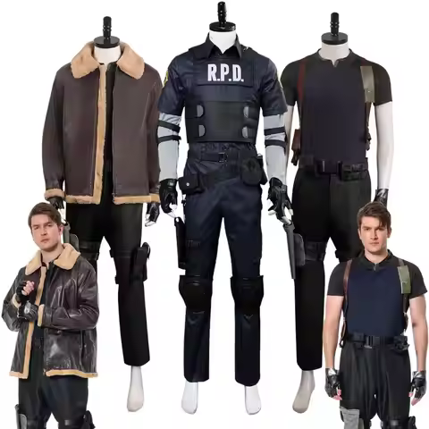 Remake Leon Cosplay Kennedy Costume Jacket Coat Uniform for Adult Men Fantasia Roleplay Outfits Hall