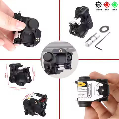 Compact Green Red IR Laser Flashlight Combo - Tactical Gun Light for Glock 17 19 G2C TH9 9mm TS9 20m