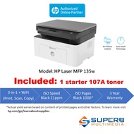 HP Laser MFP 135w 136w Printer (Print,Scan,Copy,Wifi)