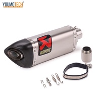 รถจักรยานยนต์ท่อไอเสียท่อ Escape Moto Akrapovic Canister End ท่อ DB killer คาร์บอนไฟเบอร์ 350 มม. 395 มม. 495 มม. Universal สำหรับ KTM DUKE690 RC390 CBR150 MT-07 R6 MT-09 ninja400 cfmoto 300SR NK650 ฯลฯ