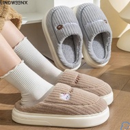 LINDW99NX Flat Shoes, Toe Wrap Winter Cotton Slippers, Soft Thickened Bottom Non-slip Fashion Plush 