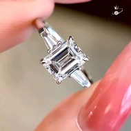 [CYTUPR] Moissanite 2.5ct Square Diamond Ring Female Proposal Engagement Ring