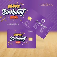 GDORA Gold Bar 0.10gram  Happy Birthday To You Purple  999.9