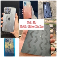 Skin Gliter Zic Zac 2D Sharp Aquos R Compact R2 R3 S2 S3 C10 M1 V Zero 2 Garskin Glitter ZicZac 2D A