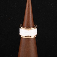 BVLGARI(寶格麗) B.ZERO1 彈簧戒指 四圈 18K玫瑰金/白陶瓷 51 玫瑰金