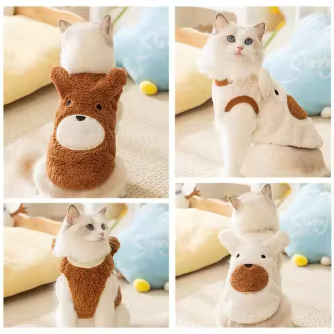 Fleece Fur Pet Dog Sweaters Vest Clothes Cat Bear Puppy Teddy Autumn Winter Warm Clothes Costume