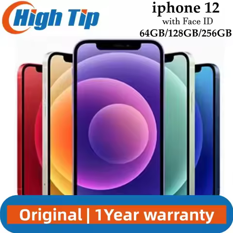 Unlocked Apple iPhone 12 64GB/128GB/256GB ROM Smartphone Face ID 6.1" OLED Screen A14 Bionic chip 12