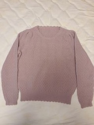 韓國代購bellee粉色格紋毛衣