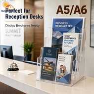 A5/A6 Acrylic Brochure Holder1/2/3/4Tier Plastic Clear Brochure Holder Desk Flyer Pamphlet Storage R