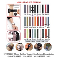 Sport Loop 20mm Strap Casio MTP-1370D 1370L 1302D 1302PD 1302SG 1302L - Sporty Velcro Watch Strap