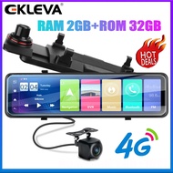 EKLEVA Mirror Dash Cam Android 8.1 กล้องติดรถยนต์ 10.88 นิ้ว IPS Touch Screen กล้องมองหลังกระจกมองหล