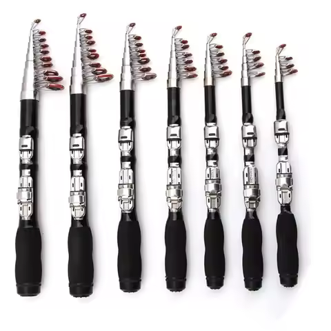 Portable Telescopic Fishing Rod Hard Carbon FRP Retractable Fish Tackle Tool Sea Pole Rods Fishing E
