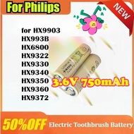 3.6V 750mAh Battery for Philips HX9903 HX993B HX9322 HX9350 HX9330 HX9340 HX6800 HX9360 HX9372 Elect