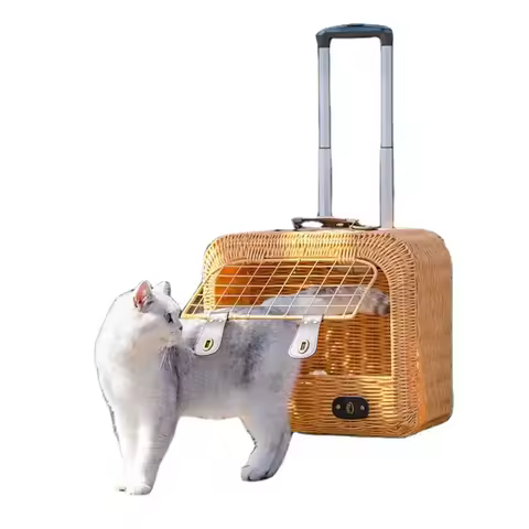 portable cat cage on wheels outdoor trolley summer breathable pet cat cage and suitcase capacity ove
