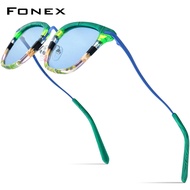 FONEX Acetate แว่นกันแดดไทเทเนียมโพลาไรซ์ผู้ชาย2024แบบเรียบง่ายแฟชั่นรุ่นใหม่ UV400สี่เหลี่ยมสีสันสดใสแว่นตากันแดดผู้หญิงเฉดสี F85793T