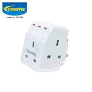 PowerPac Adapter 3 Way With Switch 3 Pin plug, 2 pin Plug Adapter (PP8733)