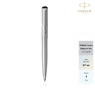 Parker ปากกาลูกลื่น ขนาด 0.7 mm หมึกสีน้ำเงิน Stainless Steel Vector Ballpoint Pen