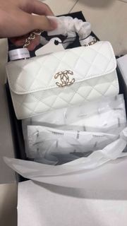 小香家23P Kelly純白色白雪公主包 不發黃交叉手柄對版