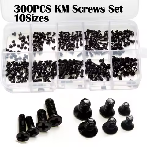 300pcs M2 M2.5 M3 KM Screw Flat Head Phillips Screws Laptop Notebook Screws Set Kit For Computer Sma
