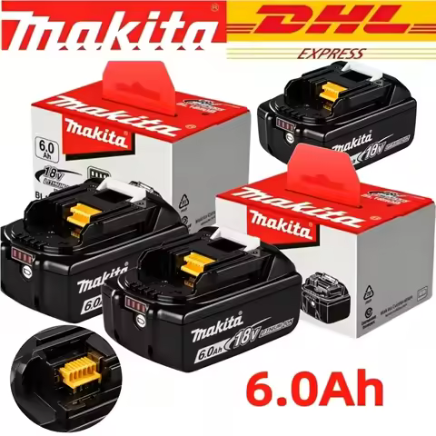 Original Makita 18V Battery 6Ah, High Capacity Lithium-Ion Batterie Makita 18V, Compatible with 18V 