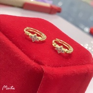 MEET SILVER 2022 Gold Plated 92.5 Italy Silver Elegant Gift Ribbon Stud Earrings NT173