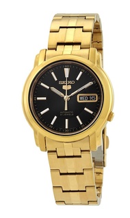 #SNKL88 Men's Gold Tone Stainless Steel Black Dial Automatic Watch