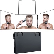 Retractable Hanging Three-Sided Folding Mirror Makeup Mirror Adjustable Height Shaving Mirror Haircu