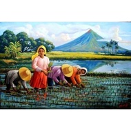 5D diamond painting full diamond pastoral scenery stick Diamond Cross Stitch agricultural busy stick Diamond Cross stitch embroidery kit