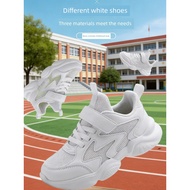 kasut sukan kasut budak lelaki Spring Autumn Mesh Breathable Soft Sole Campus Sports White Shoes