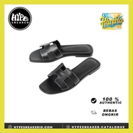 Sandal HERMES ORAN BLACK SANDAL 100% ORIGINAL - Premium Original Hermes Oran Sandals in Black