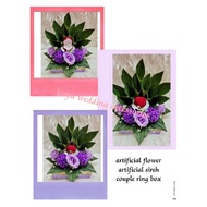 gubahan bekas cincin risik/tunang/nikah + bekas cincin(couple ring)-purple