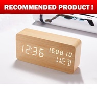 KAYU Table Clock Motif Table Clock Led Digital Alarm Clock Wood Clock - Seiko Killer