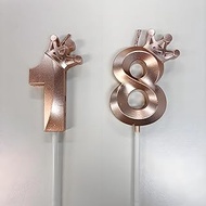 18th Birthday Candles, Birthday Candle 18 Number Candle 18 with Crown, Women Men 50th Birthday Decor
