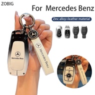 ZOBIG zinc alloy Colourful Key Fob Cover for Mercedes-Benz Car Key Case Shell with Keychain Fit For 