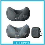 [Lacooppia] Inflatable Travel Pillow U Shape Neck Cushion Lightweight Portable Airplane Pillow for F