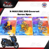 Xmax 250/300 Coverset Body Screw coverset screw Fairing (9pcs) titanium screw /Gold/Silver Made In Thailand High Quality