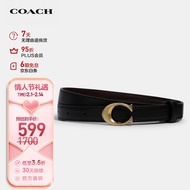 蔻驰COACH【官方直供】奢侈品女士腰带黑配红棕牛皮革89352B4C1A-M