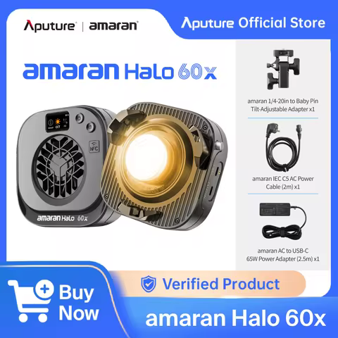 amaran Halo 60x 100x Ultra-Compact 63W Bi-color COB Video Light 2700K to 6500K amaran APP Control Ph